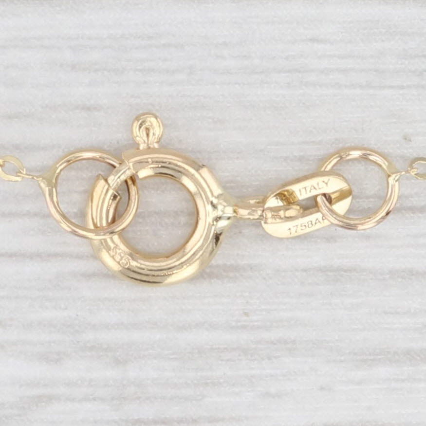 Light Gray New Stationary Cross Pendant Cable Chain Necklace 14k Yellow Gold 18"