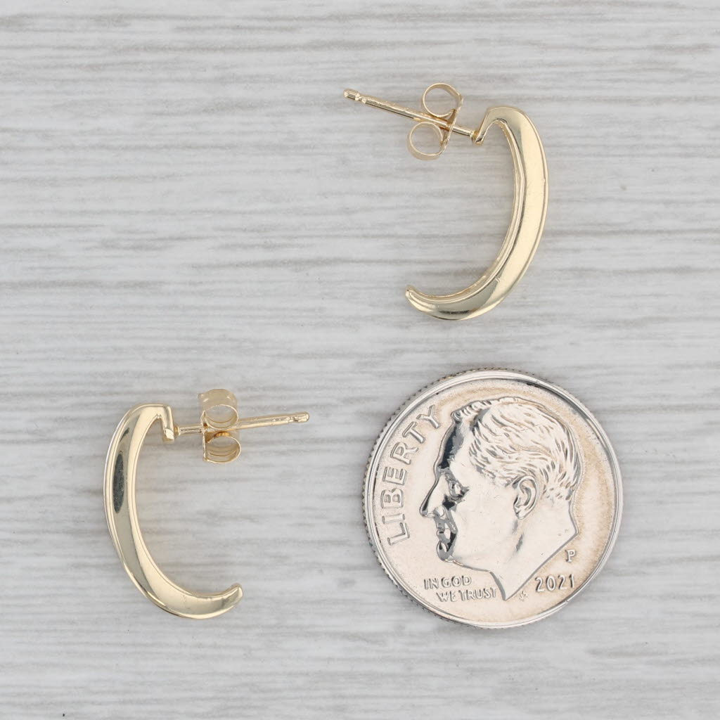 Gray 0.20ctw Diamond Journey J-Hook Earrings 14k Yellow Gold Pierced Drops