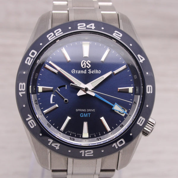 Grand Seiko Spring Drive GMT Mens Steel 40mm Automatic Watch Box Papers SBGE255