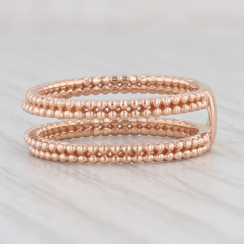 Light Gray New Simon G Ring Jacket Guard 18k Rose Gold Size 6.25 Wedding Band