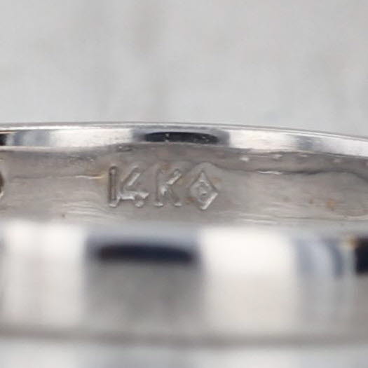 Vintage 0.15ctw Diamond Wedding Band 14k White Gold Stackable Size 6.5 Ring