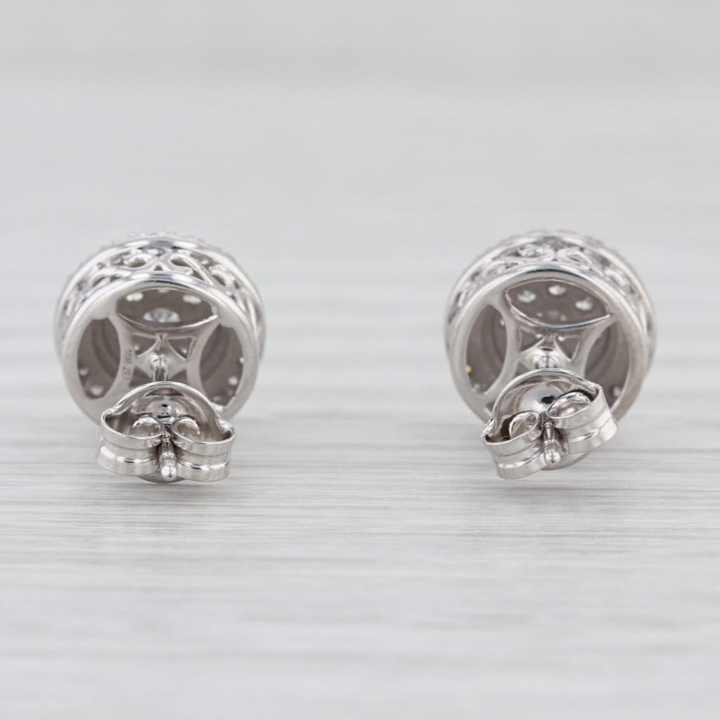 0.39ctw Diamond Cluster Halo Stud Earrings 10k White Gold 9.7mm