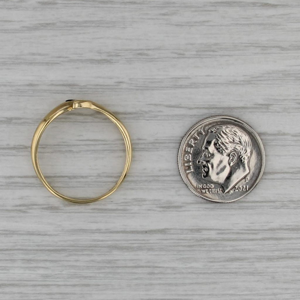 Sapphire Diamond Snake Bypass Ring 18k Yellow Gold Size 8.25 Stackable Band