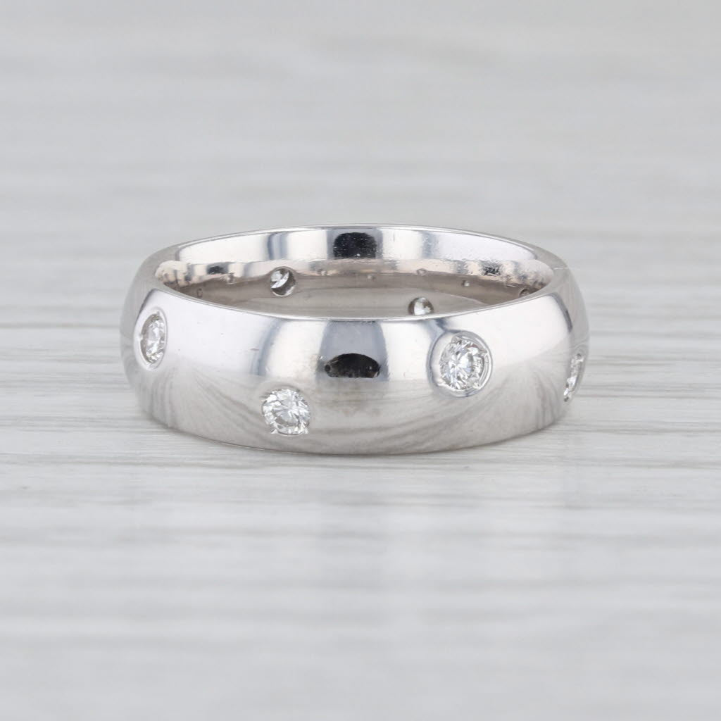 0.31ctw Diamond Dots Ring 14k White Gold Size 5.5 Wedding Band Stackable