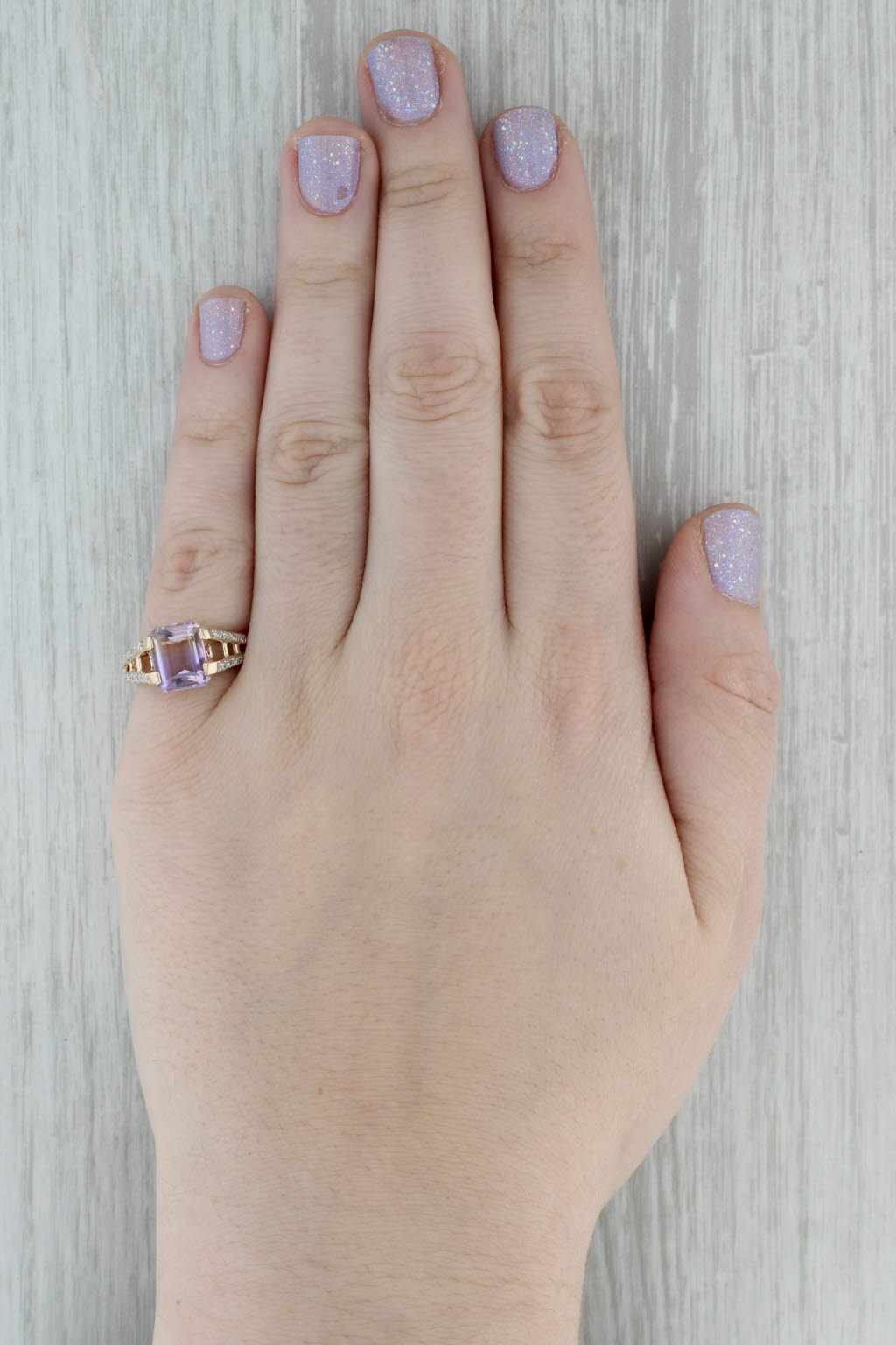 Dark Gray 2.80ctw Purple Ametrine Diamond Ring 14k Yellow Gold Size 7