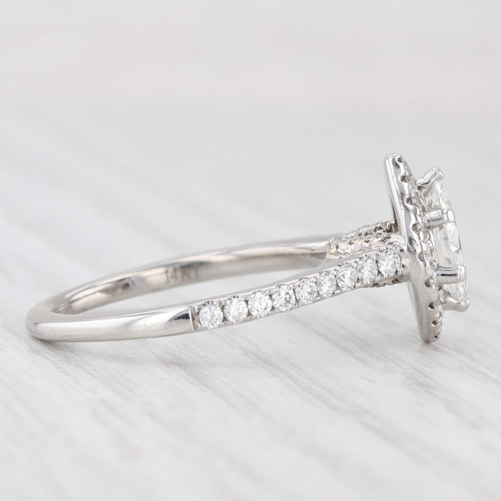 Light Gray Vera Wang Love 1.29ctw Marquise Diamond Halo Engagement Ring 14k Gold Sapphire
