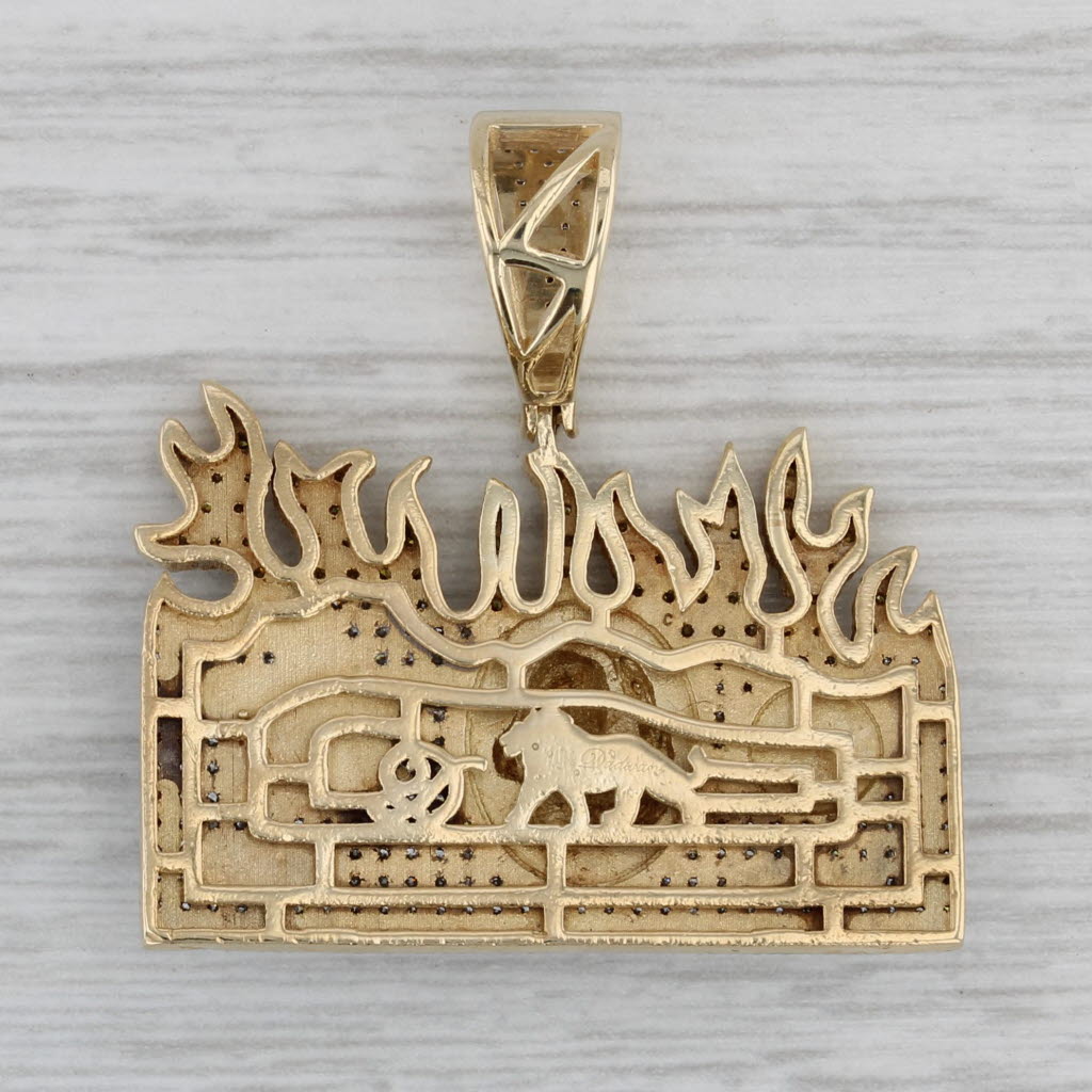 Gray 0.32ctw Diamond 100 Dollar Bill Pendant 10k Gold Statement