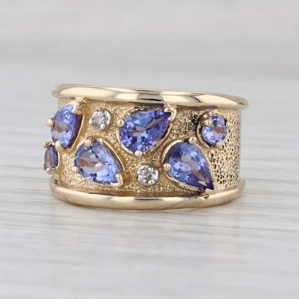 2.04ctw Tanzanite Diamond Ring 14k Yellow Gold Size 7.25 Cocktail
