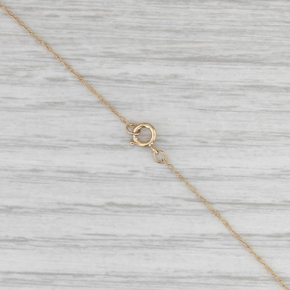 Small Cross Pendant Necklace 14k Yellow Gold 15.75" Rope Chain