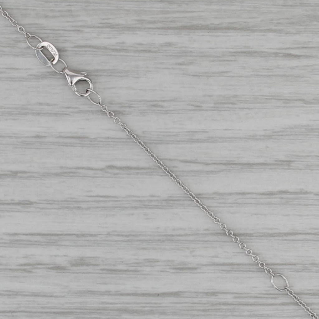 Effy 1.11ctw Diamond Peacock Pendant Necklace 14k White Gold 16-18" Cable Chain