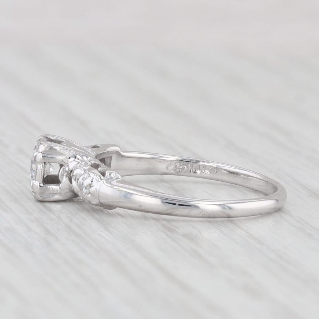 Light Gray Vintage 0.27ctw Diamond Engagement Ring 14k White Gold Size 6