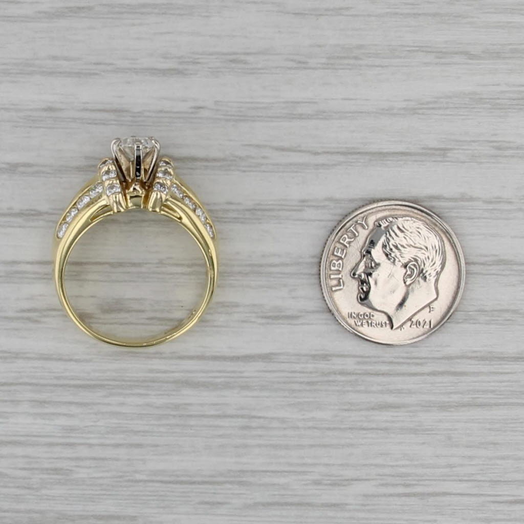 1.34ctw Oval Diamond Engagement Ring 18k Yellow Gold Size