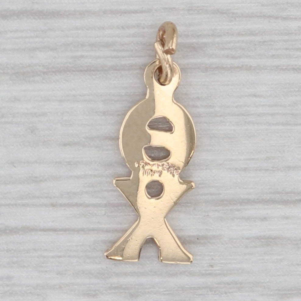 Theta Chi Fraternity Pendant 10k Yellow Gold Lavalier Charm Greek Letters