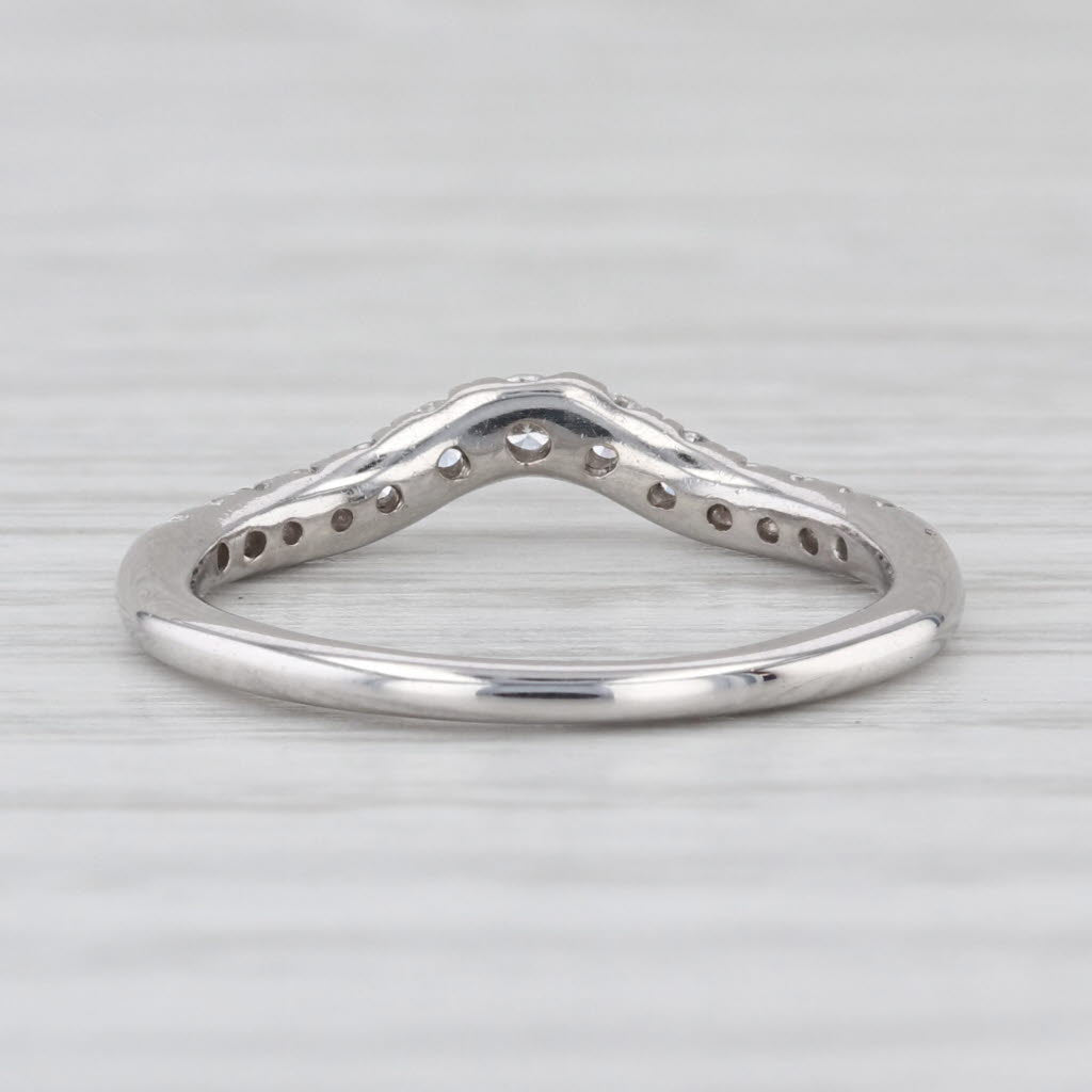 Gabriel Co 0.25ctw Contoured Diamond Wedding Ring 14k White Gold Stackable Band