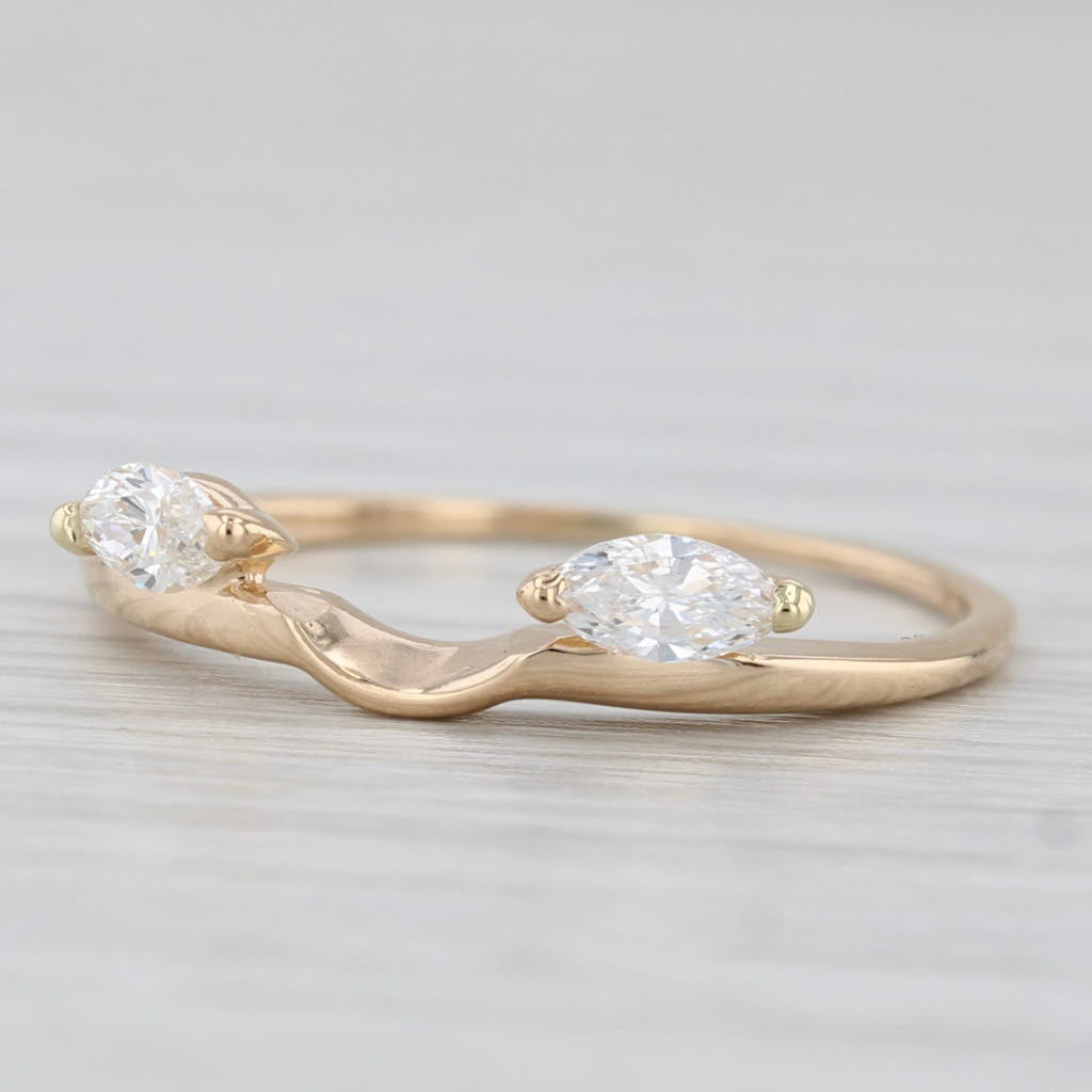 0.28ctw Diamond Ring Enhancer Wedding Band Guard 14k Yellow Gold Size 6.5 Bridal