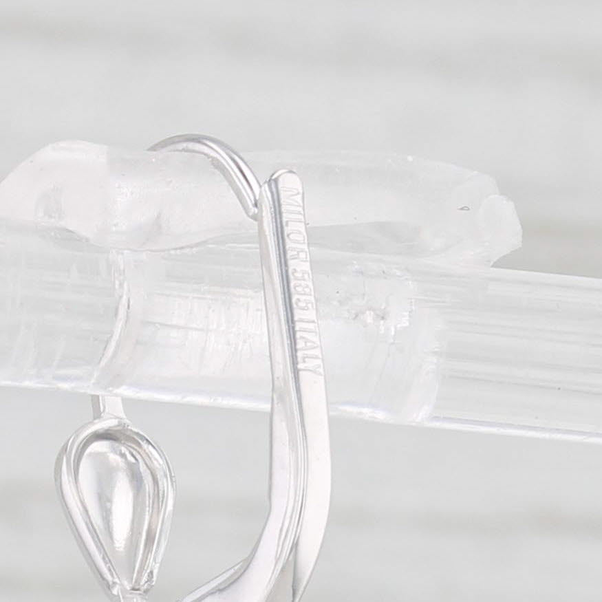 Light Gray Milor Teardrop Earrings 14k White Gold Pierced Dangles
