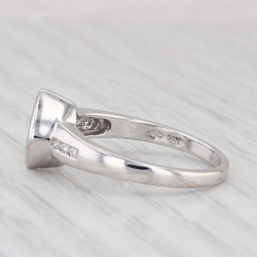 Light Gray 1.64ctw Aquamarine Diamond Ring 14k White Gold Size 7 Engagement