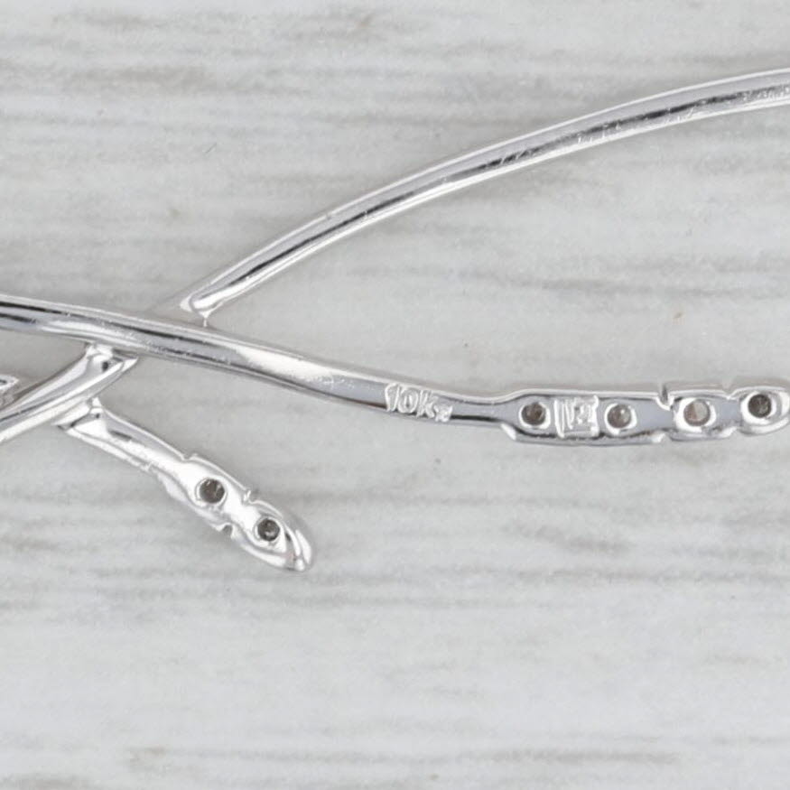 Light Gray Diamond Fringe Pendant 10k White Gold Drop