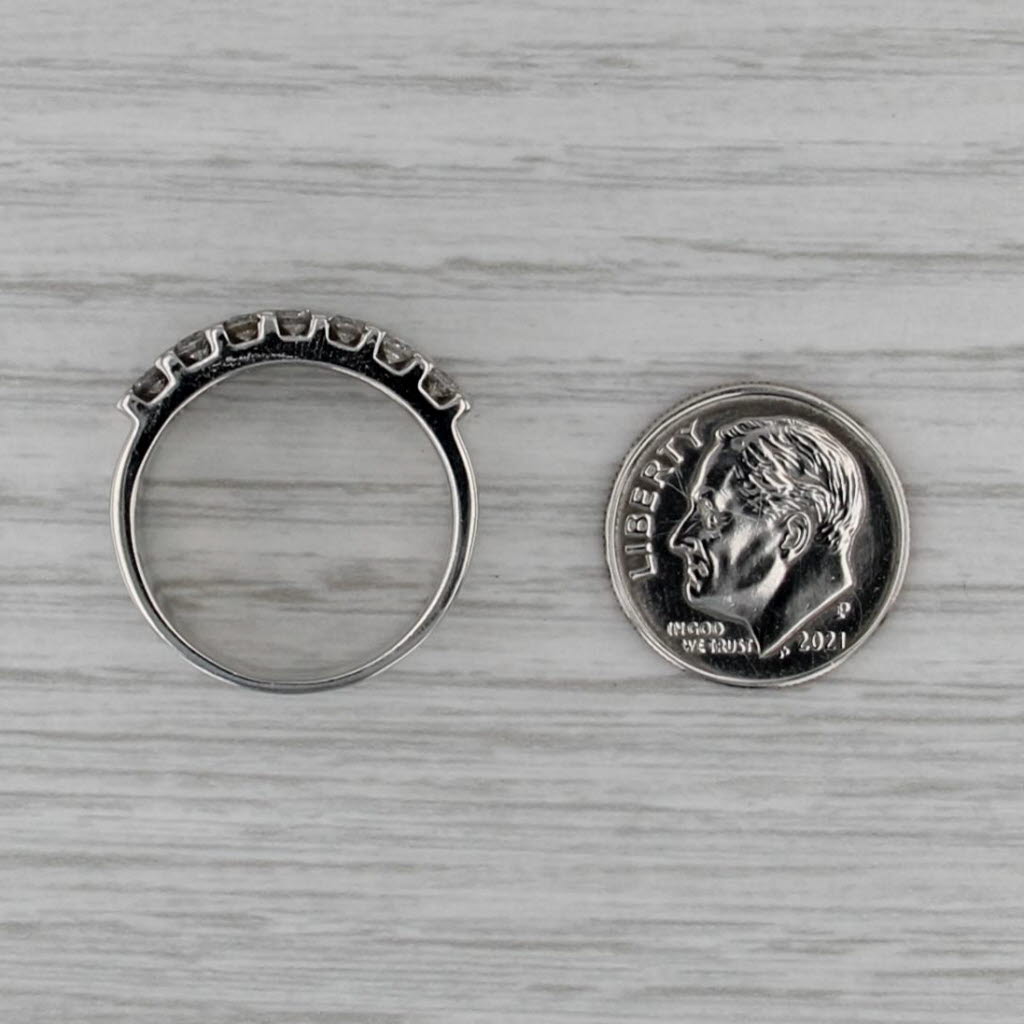 0.85ctw Diamond Ring Platinum Size 7.5 Anniversary Band Stackable