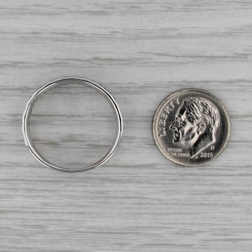 0.39ctw Diamond Men's Wedding Band 10k White Gold Size 9.25 Ring