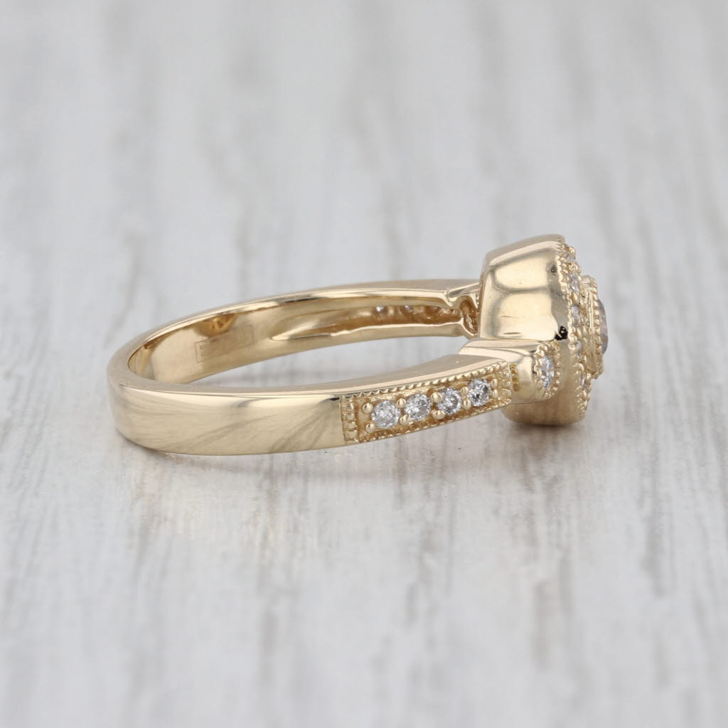 Effy 0.34ctw Round Diamond Halo Engagement Ring 14k Yelllow Gold Size 7