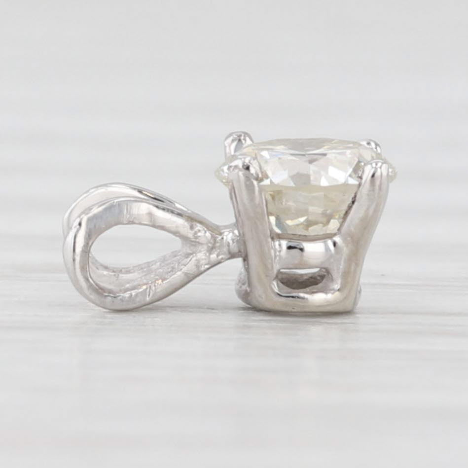 Light Gray New 0.42ct VS2 Round Solitaire Small Drop Pendant 14k White Gold