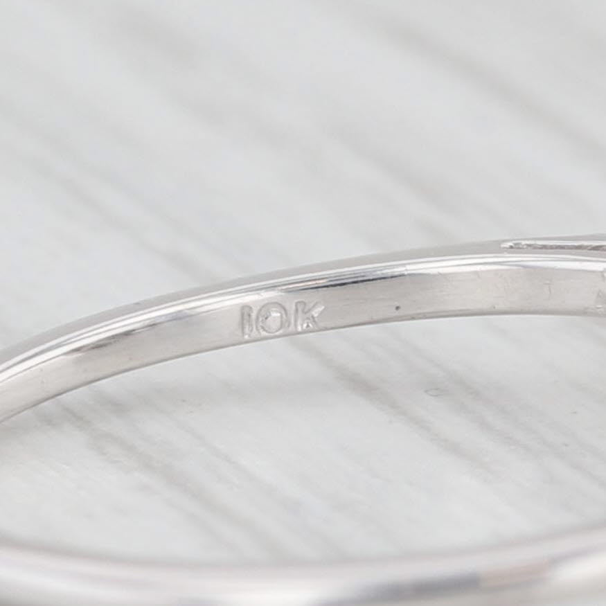 Light Gray 0.24ctw Diamond Cluster Engagement Ring 10k White Gold Size 7.25