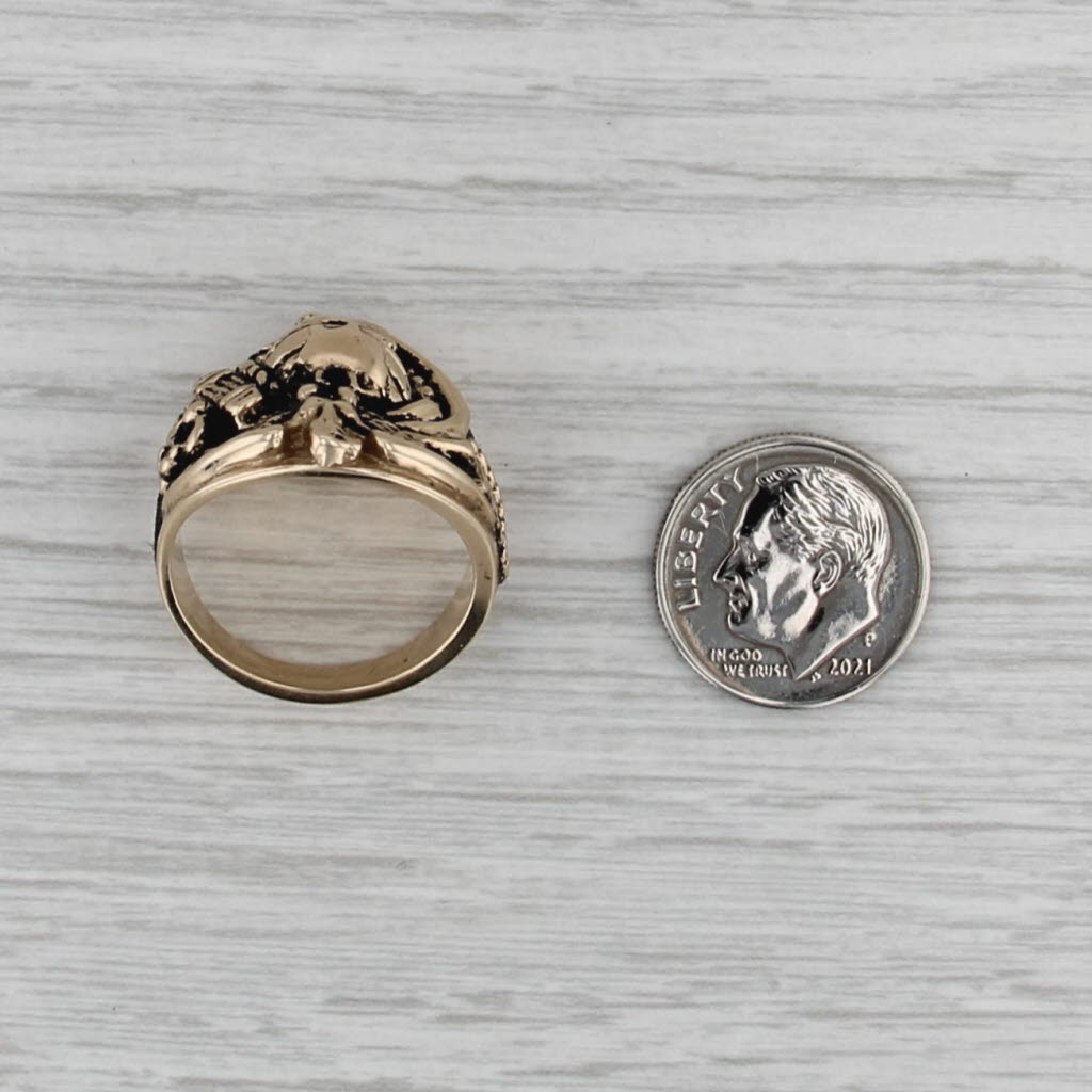 US Marine Corps Signet Ring 10k Yellow Gold Size 8.5 USMC Eagle Anchor Insignia