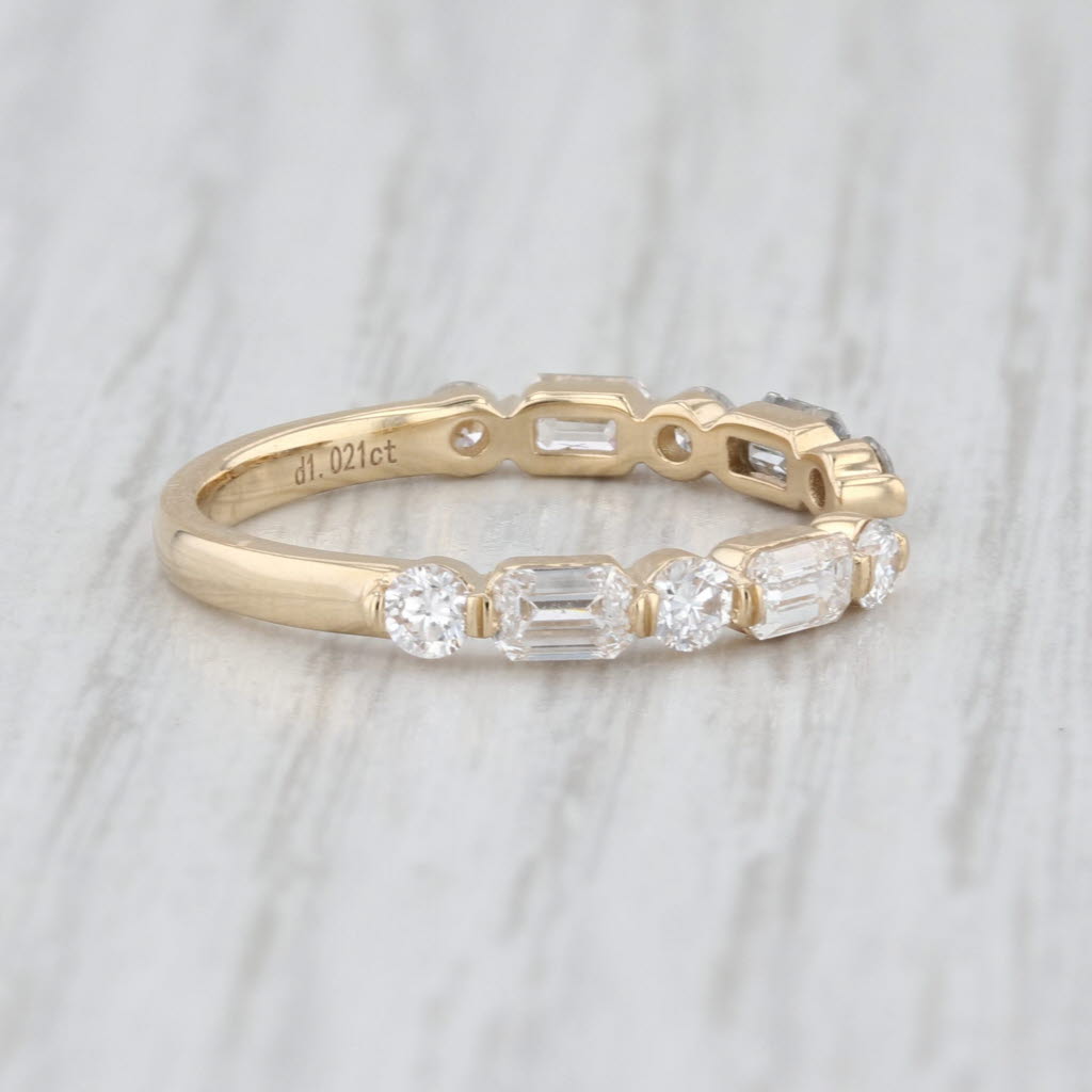 New 1.02ctw Lab Grown Diamond Wedding Band 14k Gold Adjustable Stackable Ring