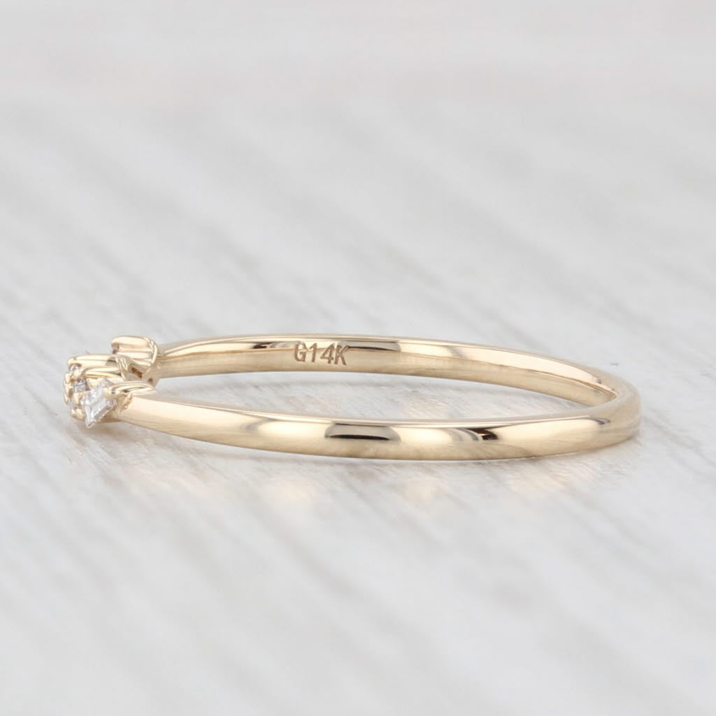Light Gray New Diamond Wedding Band 14k Yellow Gold Stackable Anniversary Ring 6.5
