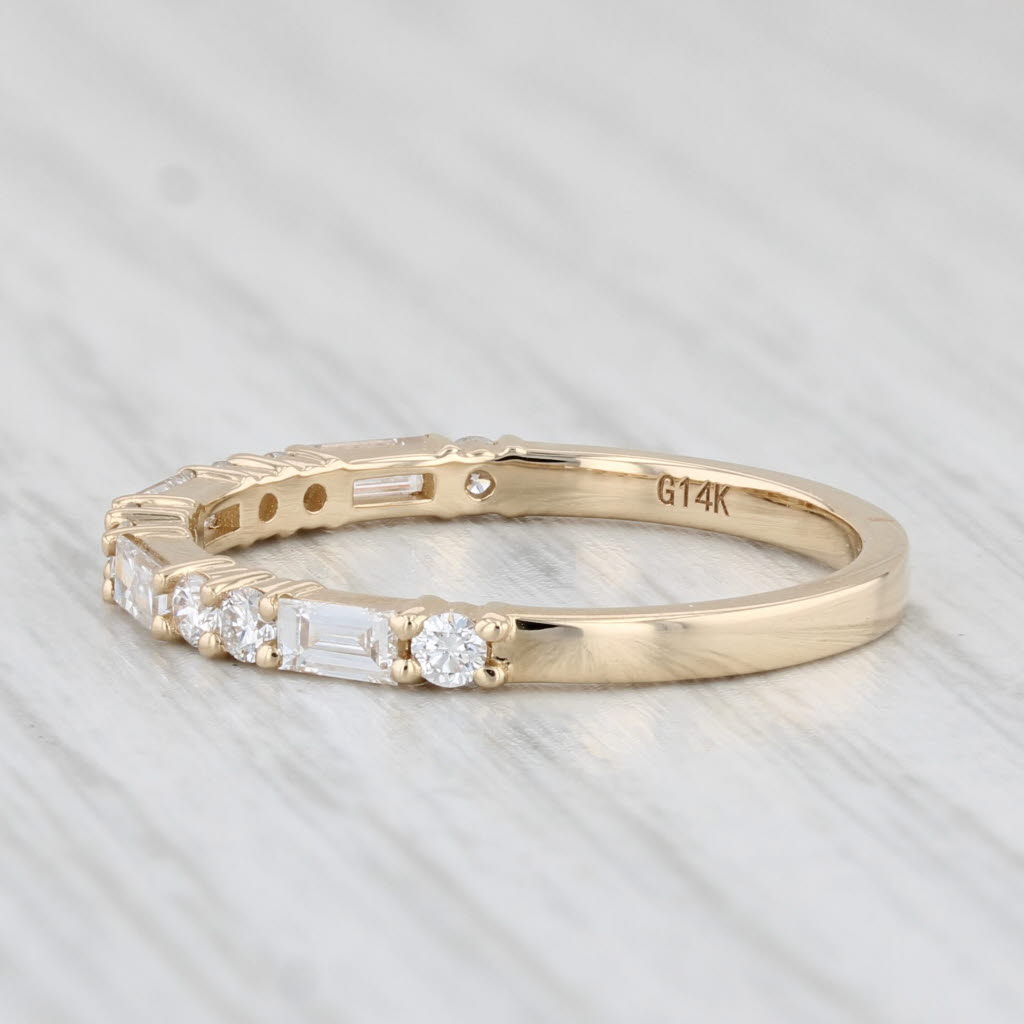 Light Gray New 0.49ctw Stackable Diamond Ring 14k Yellow Gold Wedding Band Size 6.5