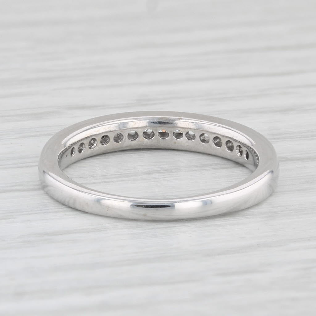 Light Gray 0.12ctw Diamond Women's Wedding Band 14k White Gold Size 5.5 Stackable Ring