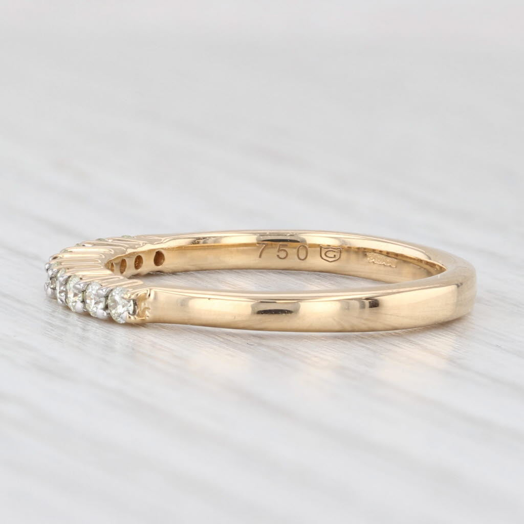 Light Gray 0.25ctw Diamond Wedding Band 18k Yellow Gold Size 7 Ring Stackable COA