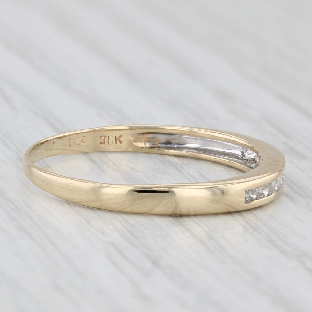 Light Gray 0.13ctw Diamond Wedding Band 14k Yellow Gold Size 8.25 Stackable Ring