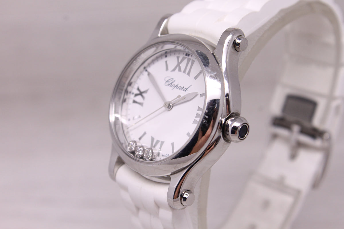 Chopard Happy Sport Floating Diamonds 30mm Steel Quartz Watch ref. 8590 Swiss