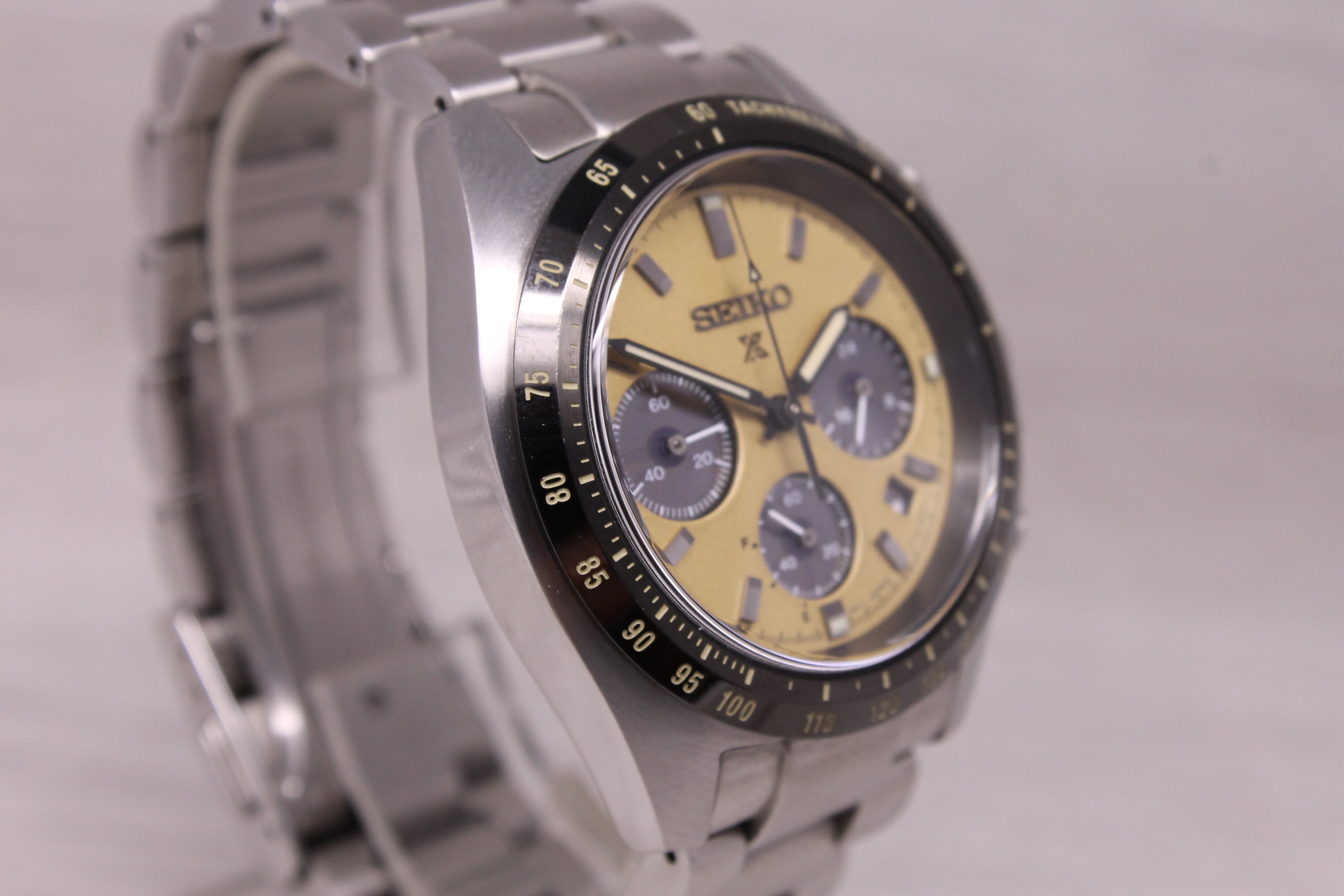 Seiko Prospex Speedtimer Solar Chronograph Watch 39.5mm Steel Date SSC817