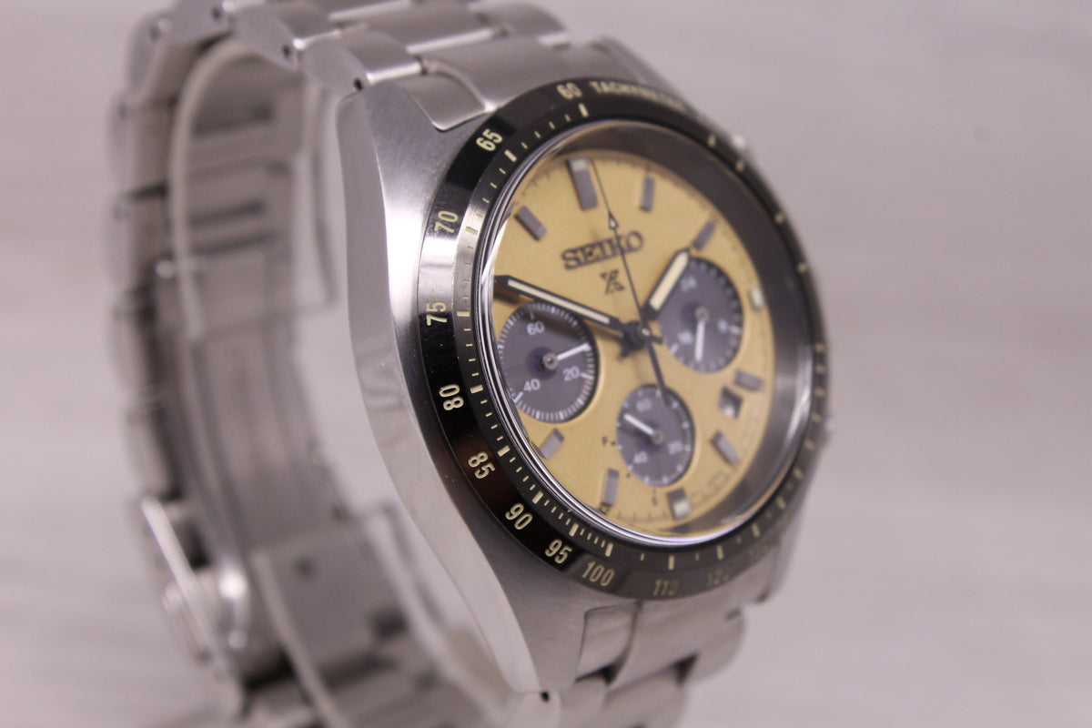 Seiko Prospex Speedtimer Solar Chronograph Watch 39.5mm Steel Date SSC817