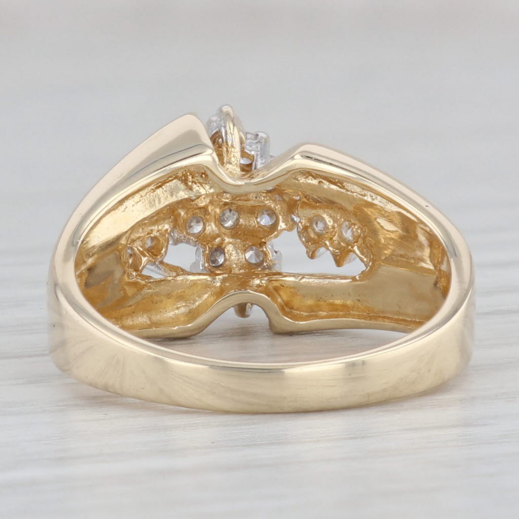 Light Gray 0.44ctw Diamond Cluster Engagement Ring 10k Yellow Gold Size 6.75