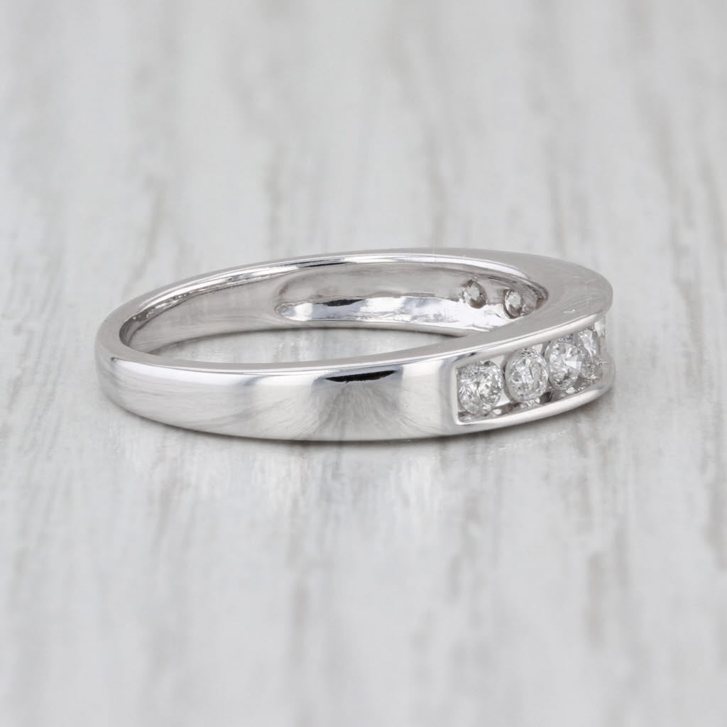 0.40ctw Diamond Wedding Band 14k White Gold Size 8.25 Stackable Anniversary