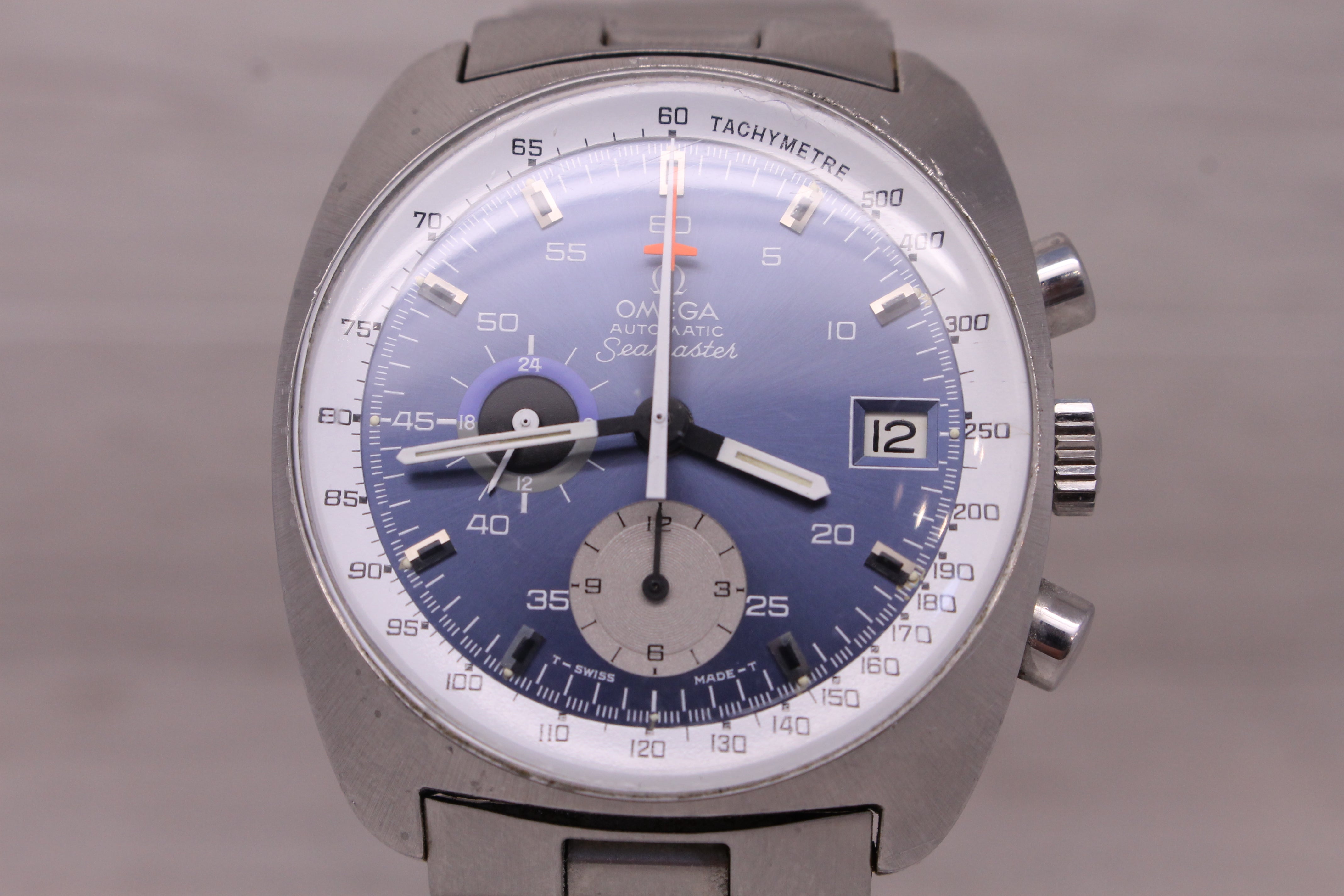 Vintage c.1970 Omega Seamaster Steel 38mm Automatic Chronograph Watch 176.007