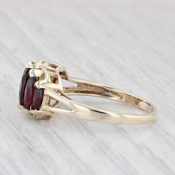 1.95ctw Marquise Garnet Tiered Ring 10k Yellow Gold Size 7