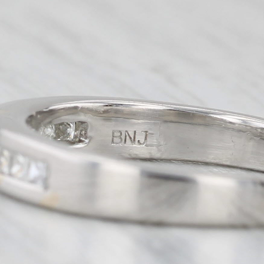 Light Gray 0.33ctw Channel Set Diamond Wedding Band 18k White Gold Sz 5.5 Anniversary Ring