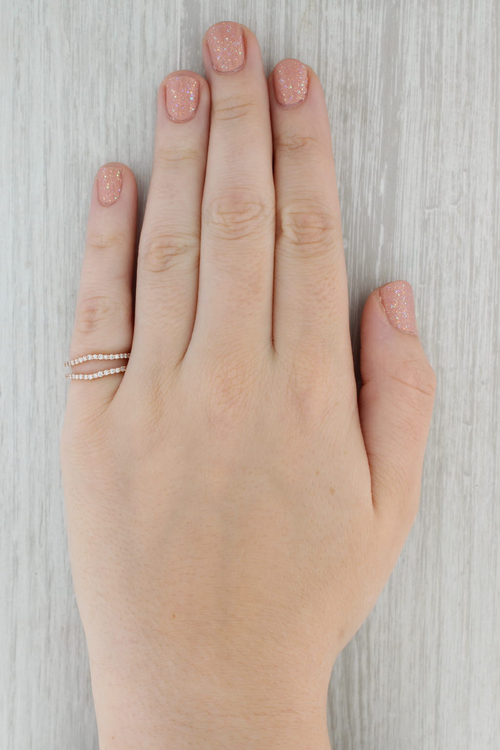 Gray 0.45ctw Diamond Ring Jacket Guard 14k Rose Gold Size 5.5 Wedding Bridal