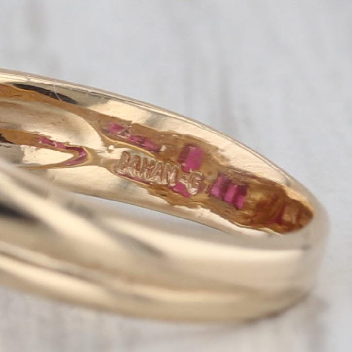 0.88ctw Oval Ruby Diamond Halo Ring 14k Yellow Gold Size 5.5