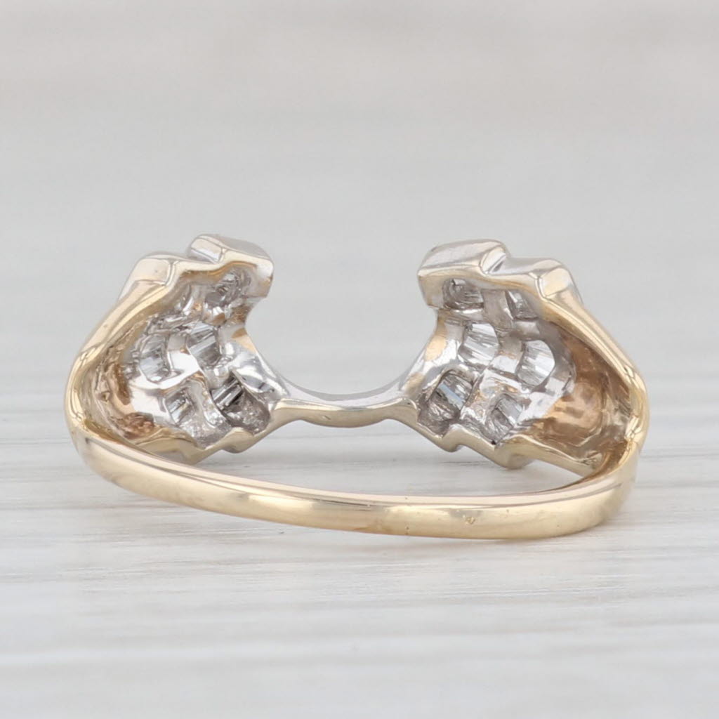 Light Gray 0.25ctw Diamond Ring Guard Jacket 14k Yellow Gold Wedding Band Size 6.5