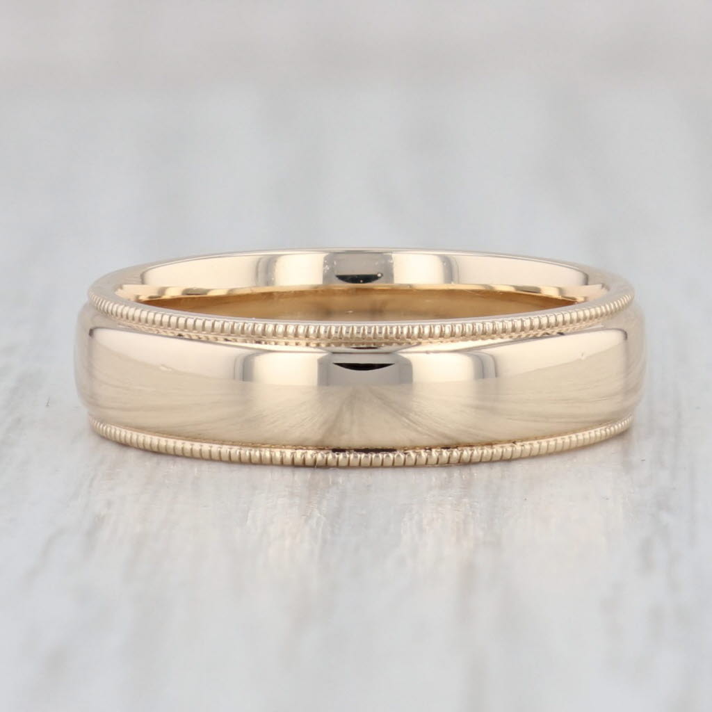 Light Gray Vintage Traub Orange Blossom Ring 14k Yellow Gold Size 8 Wedding Band Stackable