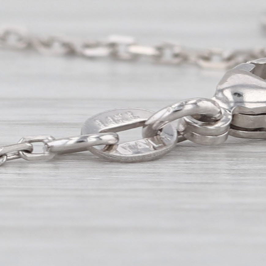 Cable Chain Necklace 14k White Gold 16" 1.3mm