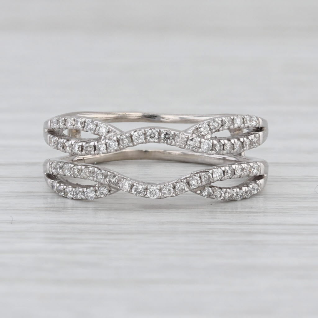 0.31ctw Diamond Ring Jacket Wedding Band Enhancer 14k White Gold Size 6.75
