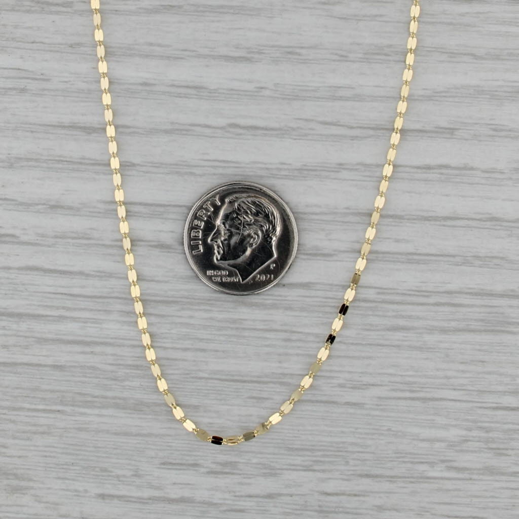 New Mirror Chain Necklace14k Yellow Gold 18.25" 1.4mm