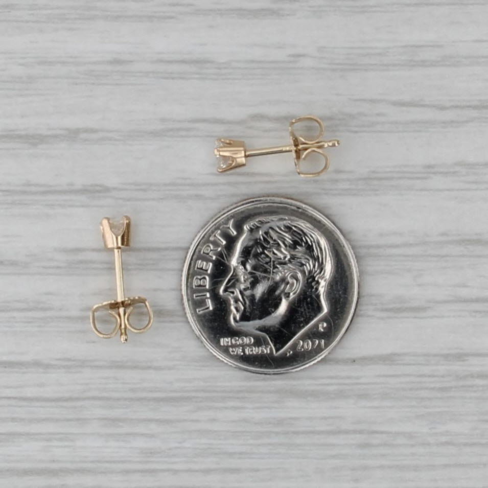 0.20ctw Diamond Stud Earrings 14k Yellow Gold Small Solitaire Studs